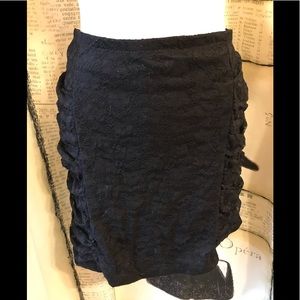 EUC-Black Lace Shirred Skirt-2X